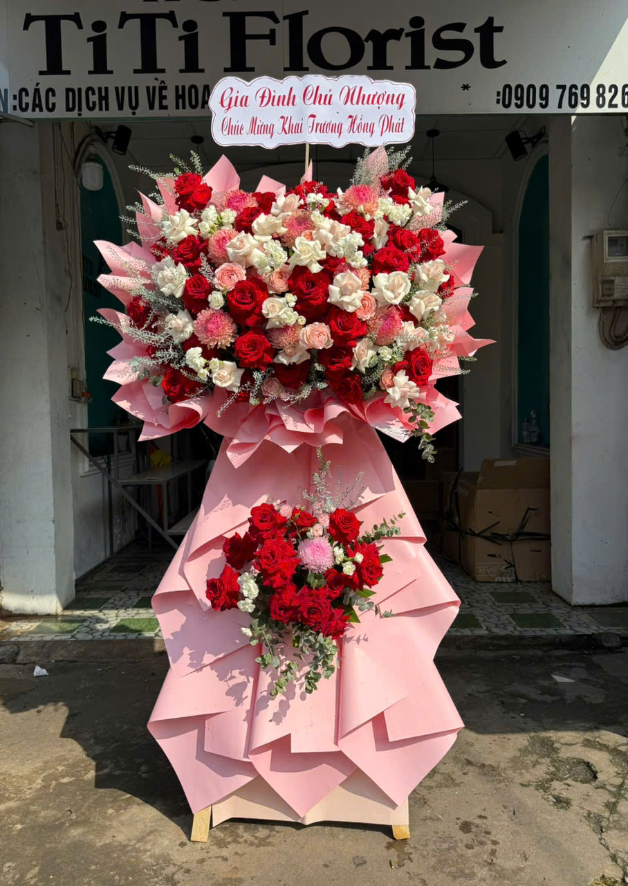 kệ hoa khai trương long khánh