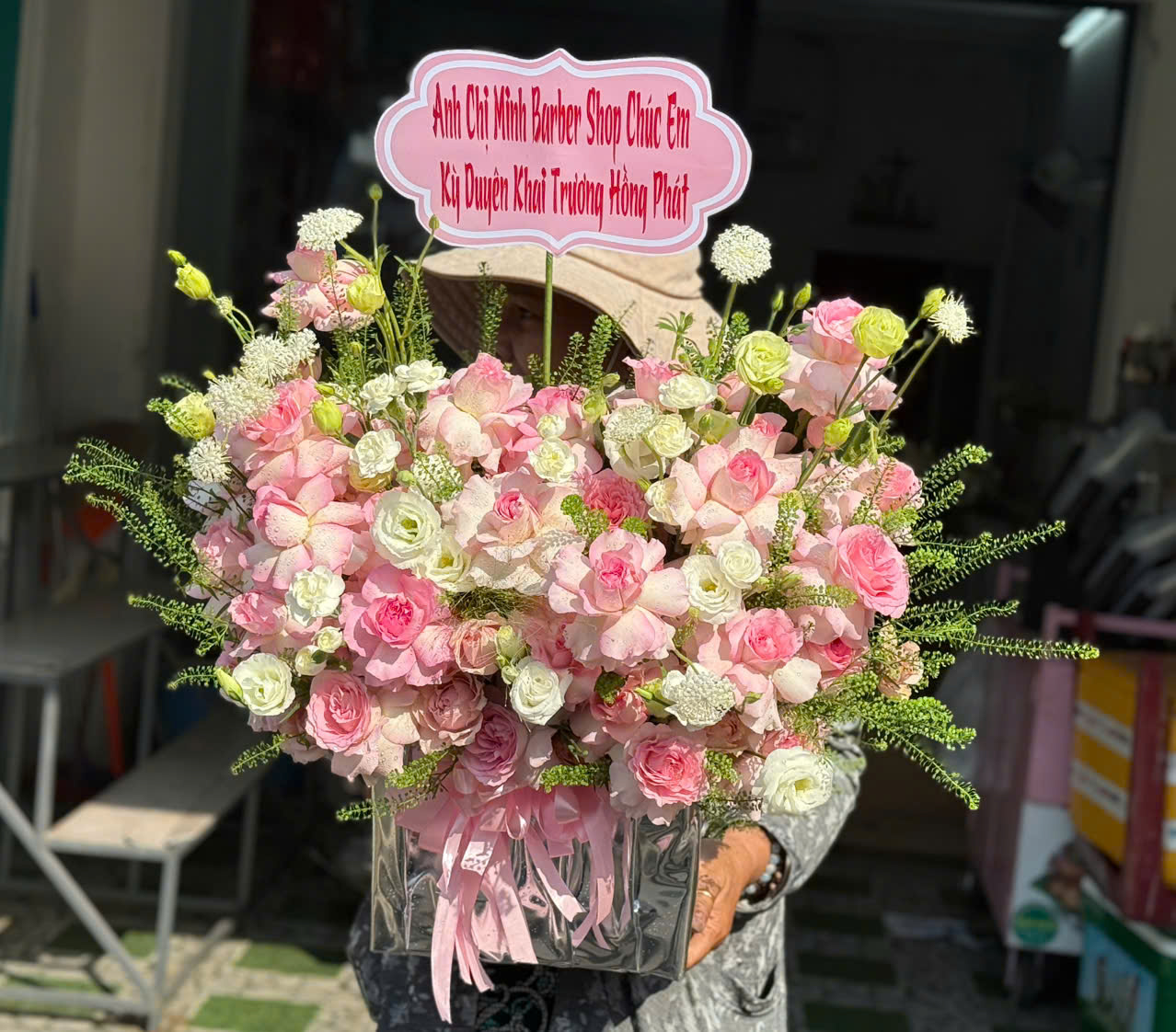 Giỏ hoa khai trương long khánh