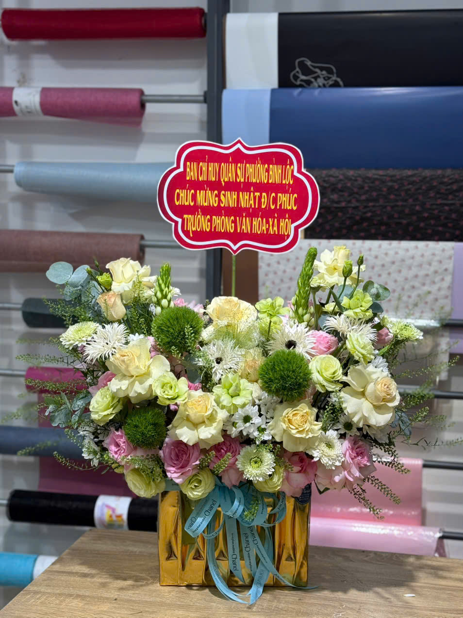 Giỏ hoa khai trương long khánh